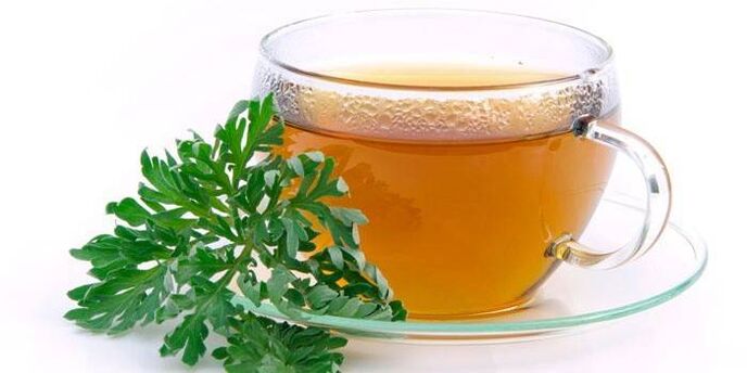Wormwood decoction for the treatment of fungus between the toes
